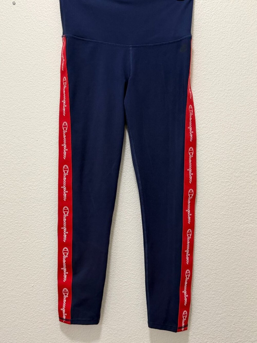 Champion navy compression leggings, moisture wick, woman's size small